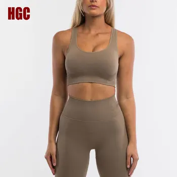 Спортивный бюстгальтер HGC, спортивное женское нижнее белье для бега, пуш-ап, укороченный топ для фитнеса, сексуальная открытая дышащая быстросохнущая жилетка