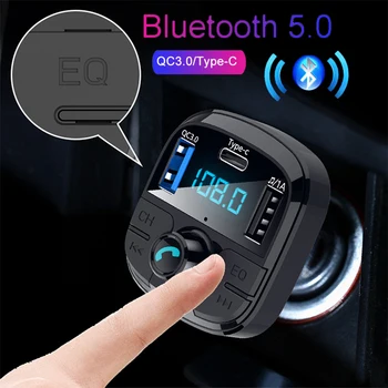 JINSERTA Новейший Bluetooth 5,0 Автомобильный FM-передатчик QC3.0 Быстрое Зарядное устройство Type-c FM-модулятор TF USB Флешка Музыкальный автомобильный MP3-плеер