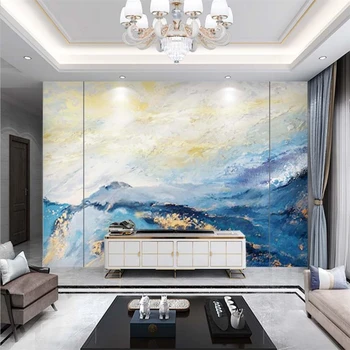 beibehang Индивидуальные 3D обои абстрактный креативный свет роскошная настенная живопись гостиная художник домашнее украшение синий фотообои