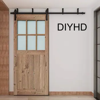 DIYHD 5-футовая фурнитура с прямым роликом, раздвижная дорожка для внутренней двери сарая, комплект для крепления на потолке