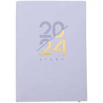 Книга повестки дня на 2024 год, Портативный планировщик, блокнот для записей, Фиолетовый Блокнот-органайзер, блокноты для ежедневного использования в мягкой обложке.