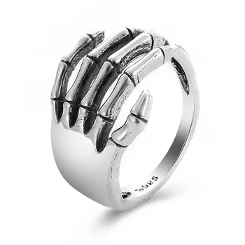 Новое кольцо на темную ладонь в стиле Хип-хоп Street Ins, Винтажное персонализированное модное кольцо с черепом и пятью когтями для мужчин и женщин, кольцо на палец