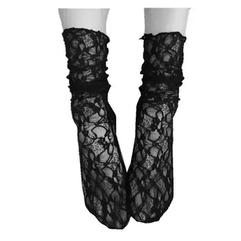 Кружевные носки-трубки с рисунком ХАНАФУДЗИ в стиле Ретро в Японском стиле, выдалбливают Девчачьи Носки в стиле Лолиты, Сетчатые Носки для женщин