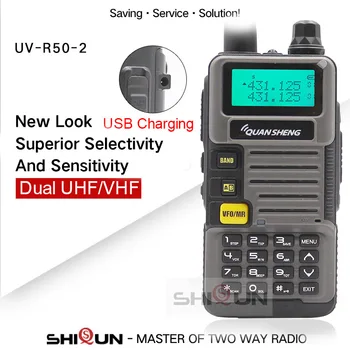 Любительское радио для охоты UV-R50-2 Quansheng 5 Вт Двухдиапазонная УКВ-рация 136-174 МГц/400-520 МГц
