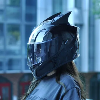 Мотоциклетный шлем, сертифицированный в горошек, шлем для шоссейных гонок, шлем с двойными линзами, шлем для полного лица, аварийный шлем для мотоцикла