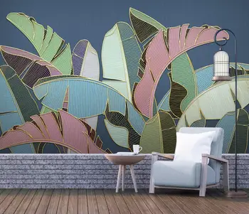изготовленное на заказ скандинавское тропическое растение Фреска из банановых листьев Фотообои Украшение гостиной Спальни 3D обои домашний декор Фреска