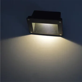 12ШТ IP67 3 Вт, огибающий светильник для ног, лестничные фонари, светодиодный настенный ступенчатый светильник AC85-265V DC12V