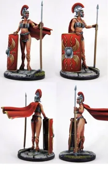 Сексуальная римская женщина-воин в масштабе 1/32 54 мм, неокрашенная фигурка из смолы, комплект моделей, бесплатная доставка
