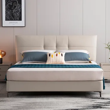 Лаконичный и современный дизайн из кожи длиной 1,8 метра, двойная обложка в главной спальне, постельные принадлежности знаменитостей из Интернета, Nordic light luxur