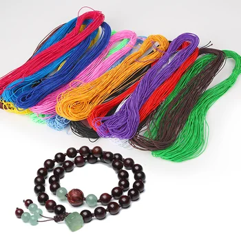 1 мм Красочная круглая эластичная веревка, Резинка, Эластичная линия, Нейлоновый шнур для вышивания бисером, браслет 