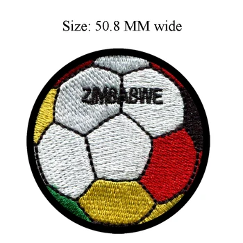 Нашивка с флагом Зимбабве шириной 50,8 мм в виде футбольного мяча football shipping to купить нашивку на ткань/гладильные нашивки/товары для шитья