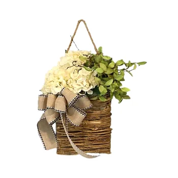 Весенний Полевой цветок, Дверная Подвесная корзина, венок, весенний приветственный знак, День Пасхи для входной двери, Пасхальный декор