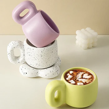 Керамическая кружка Высокотемпературная кофейно-молочная чашка с большой ручкой Office Cute, 500 мл, посуда для напитков большой емкости, вода