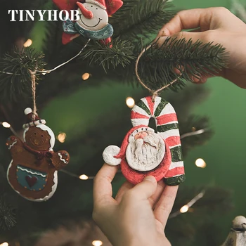 Рождественская елка своими руками Прекрасный милый подвесной кулон из смолы Подарочный орнамент Рождественские украшения для дома Новый год 2023 Домашний декор