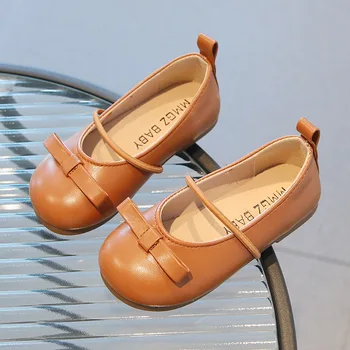 CAPSELLA KIDS/ Весенне-осенняя элегантная повседневная обувь с бантиком-бабочкой Для маленьких девочек, нескользящие балетки, Размер 21-30
