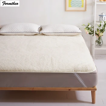 FORMTHEO Австралийский шерстяной коврик для кровати 150*190 см, Утолщенный Теплый Складной Татами, наматрасник, Королева, двойной размер
