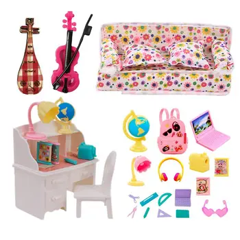 Миниатюрный диван Kawaii 23 шт./лот, Детские игрушки, быстрая бесплатная доставка, мебель-тележка, мини-стол, стул для Барби, детская игра 