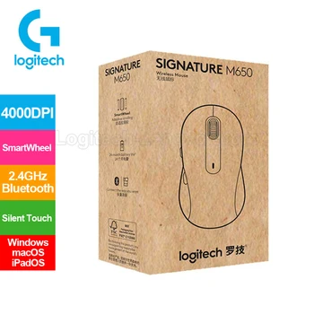 Беспроводная мышь LOGITECH SIGNATURE M650 / 650L с разрешением 4000 точек на дюйм, 2,4 ГГц и Bluetooth, бесшумный сенсорный USB-приемник с прокруткой SmartWheel