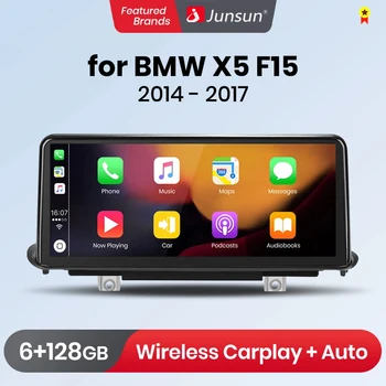 Junsun Беспроводной CarPlay Andorid Авторадио для BMW X5 F15 X6 F16 2014-2017 NBT Мультимедиа 4G DSP GPS 2din авторадио