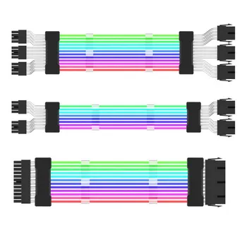 Компьютер Jumpeak 18AWG ARGB Sync Блок Питания Блок Питания Удлинитель Комплект ATX 24PIN VGA GPU PCI-E 8PIN 6Pin RGB Кабели Модуля ПК