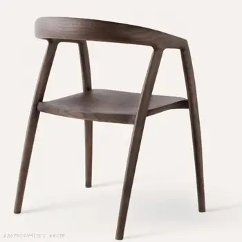 Обеденный стул из массива дерева, скандинавский минималистичный Современный дизайнерский стул для офиса, клуба, хостела, Новый китайский стул