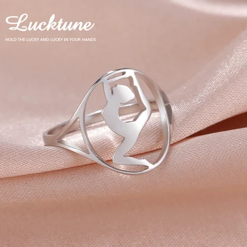 Кольца для спортсменок-гимнасток Lucktune для женщин, кольца для художественной гимнастики из нержавеющей стали, Пара модных спортивных украшений, Свадебный подарок