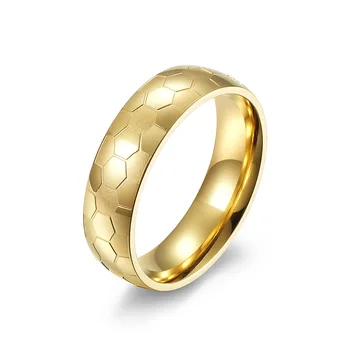 Простые обручальные кольца в виде футбола 6 мм для влюбленных пар, модные мужские украшения из нержавеющей стали, подарок на День Святого Валентина, Anillo Hombre