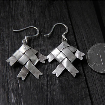MeiBaPJ S925, серебряные плетеные креативные серьги-рыбки, винтажные изысканные ювелирные изделия для женщин, бесплатная доставка FY