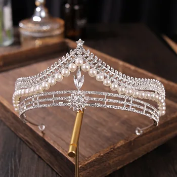 Свадебная корона Простой дизайн из бисера для женщин