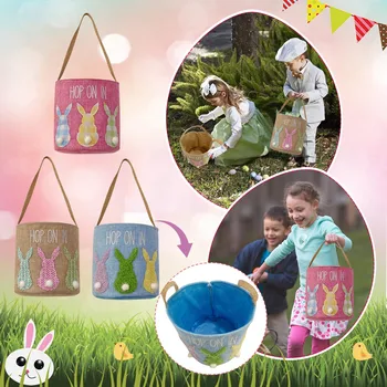 Милые Пасхальные переносные сумки для хранения кролика из нетканого материала, ручная кладь, ведерко для кролика, Пакет для покупок на пикнике, Вещи для хранения домашнего текстиля
