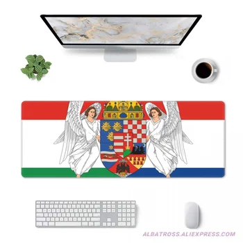 Национальный флаг Хорватии, Венгрии Игровой Коврик Для Мыши С Резиновыми Прошитыми Краями Коврик для Мыши 31,5 