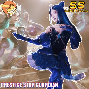 CoCos-SS Игра LOL Prestige Star Guardian Косплей Костюм Синдры Syndra Prestige Star Guardian Skin Suit Косплей Длинное платье