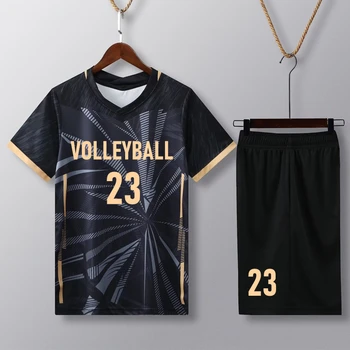 Комплект волейбольной майки с коротким рукавом, мужская волейбольная форма, рубашка с V-образным вырезом, шорты с двойными карманами, тренировочный костюм для волейбола на заказ