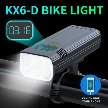 HNDGTYR Велосипедное освещение LED USB Перезаряжаемая Мощная велосипедная фара Type-C Зарядная фара IPX5 Водонепроницаемый дисплей