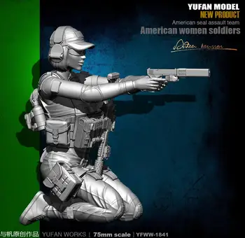 Оригинальная модель Yufan 75 мм фигурка женского уплотнения Commando 2 Набор моделей солдата из смолы YFWW-1841