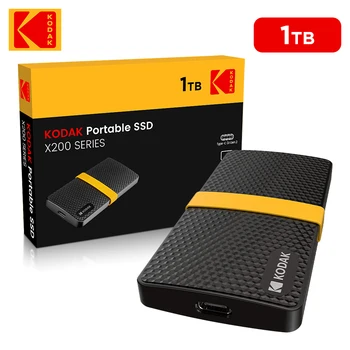 Портативный SSD-накопитель Kodak X200 512 ГБ USB 3.1 Type C 512 гб Внешний жесткий диск Поколения 2 Твердотельный Накопитель Для Ноутбука Macbook PC