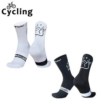 Новые спортивные велосипедные носки для бега с рисунком BYEBYE, дышащие дорожные велосипедные носки Для мужчин и женщин, велосипедные носки calcetines ciclismo