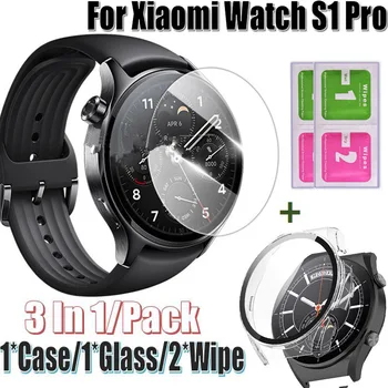 Аксессуары для браслетов Рамка для Xiaomi Watch S1 Pro Защитные Пленки для Экрана Безель Стекло PMMA Пленка для Xiaomi S1 Pro Чехол Для Часов Крышка