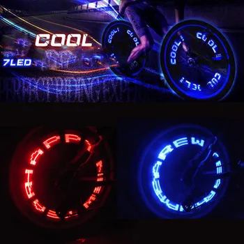 Велосипед 7LED Велосипедное колесо, шина, спицы, подсветка MTB клапана, надпись-вспышка, неоновая лампа