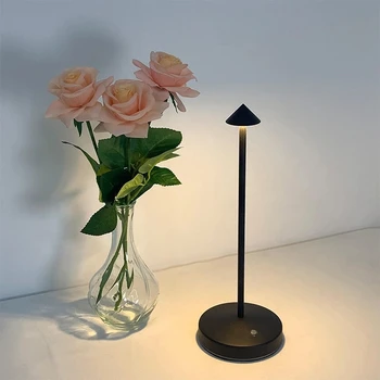 Современная скандинавская Роскошная Сенсорная Беспроводная Светодиодная настольная лампа для спальни, ночник для ресторана, романтическая настольная лампа