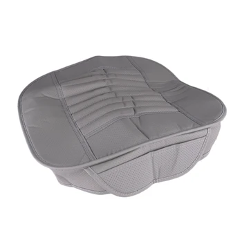 Серый универсальный чехол для подушки переднего сиденья автомобиля из мягкого дышащего бамбукового древесного угля Full Surround PU