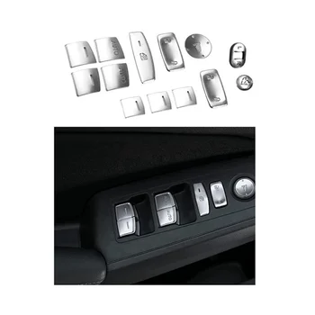 13шт Серебряное оконное стекло Кнопка включения подъемника Накладка наклейка для Honda Civic 11-го поколения 2022