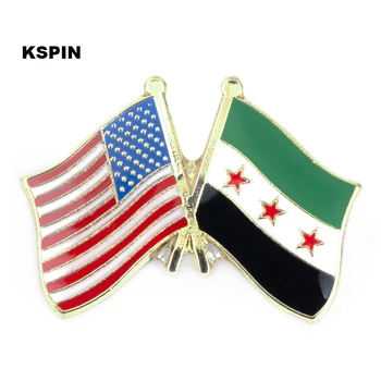 Значок с флагом дружбы США и Сирии, булавка для флага, 1ШТ XY0003