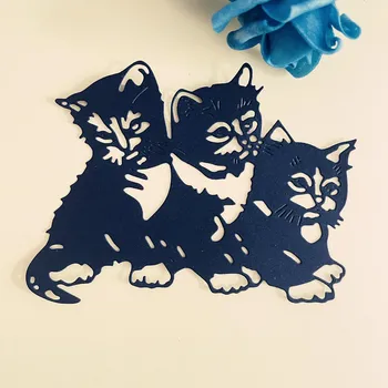 милое животное кошка украшение штампованные штампы для резки металла Альбом для вырезок Бумажные открытки с тиснением Ремесло ручной работы