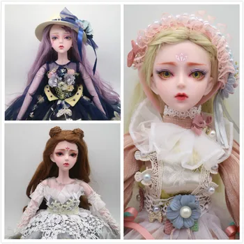 Куклы BJD 56 см, подвижная кукла с пластиковым шарниром, 1/3 Пластиковая кукла продается с платьем и париком