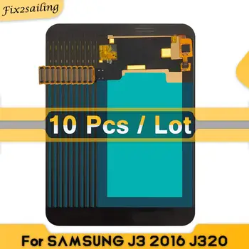 10 ШТ. Копия OLED ЖК-дисплея Для SAMSUNG Galaxy J3 2016 J320 J320F J320FN Сенсорный Экран Дигитайзер В Сборе 100% Супер Качество