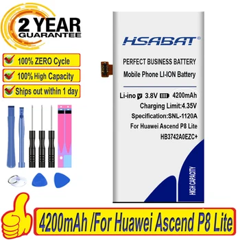 HSABAT 4200mAh HB3742A0EZC + Аккумулятор для Huawei Ascend P8 Lite Battery GR3 2016 TAG-L21 L22 L23 L01 L03 L13 ALE-L21 UL00