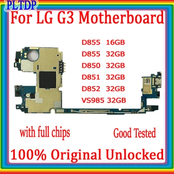 100% Оригинальная материнская плата для LG G3 D855 D850 D851 D852 VS985 Материнская плата с полными чипами Хорошая протестированная логическая плата 16 ГБ/32 ГБ пластина