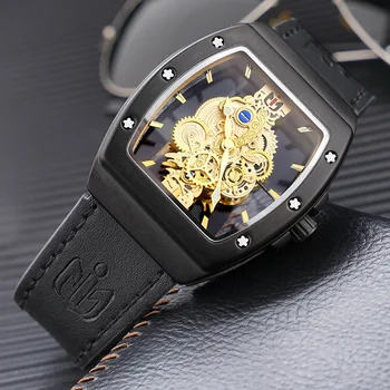 Деловые Модные часы 2023 Новые мужские часы Мужские часы Модные Золотые Светящиеся выпуклые полые спортивные часы