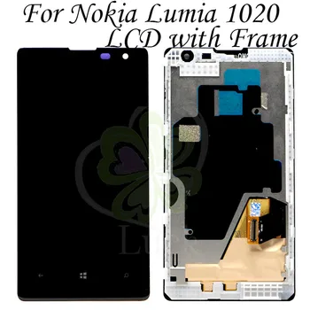 Для Nokia Lumia 1020 ЖК-дисплей Nokia 1020 с сенсорным экраном в рамке и цифровым преобразователем в сборе Черный для Nokia1020 LCD